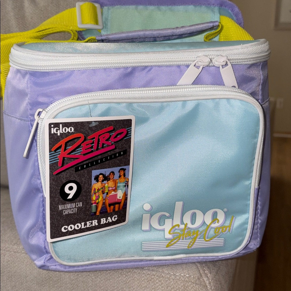 Igloo Retro Square Lunch Bag Purple/Yellow/Teal